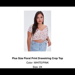 Forever 21 floral drawstring crop top